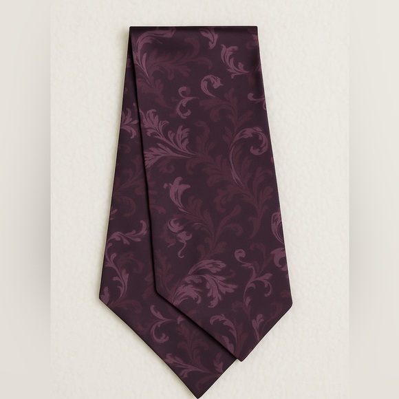 Dennis Basso Satin Scarf Duo –Leopard Print & Plum Damask | Luxe Fall-Winter Set - Picture 5 of 5